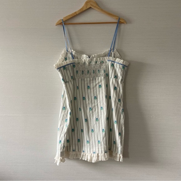 🌿|NWT| Anthropologie Jacquard Ruffle-Hem Mini Dress - Picture 9 of 11